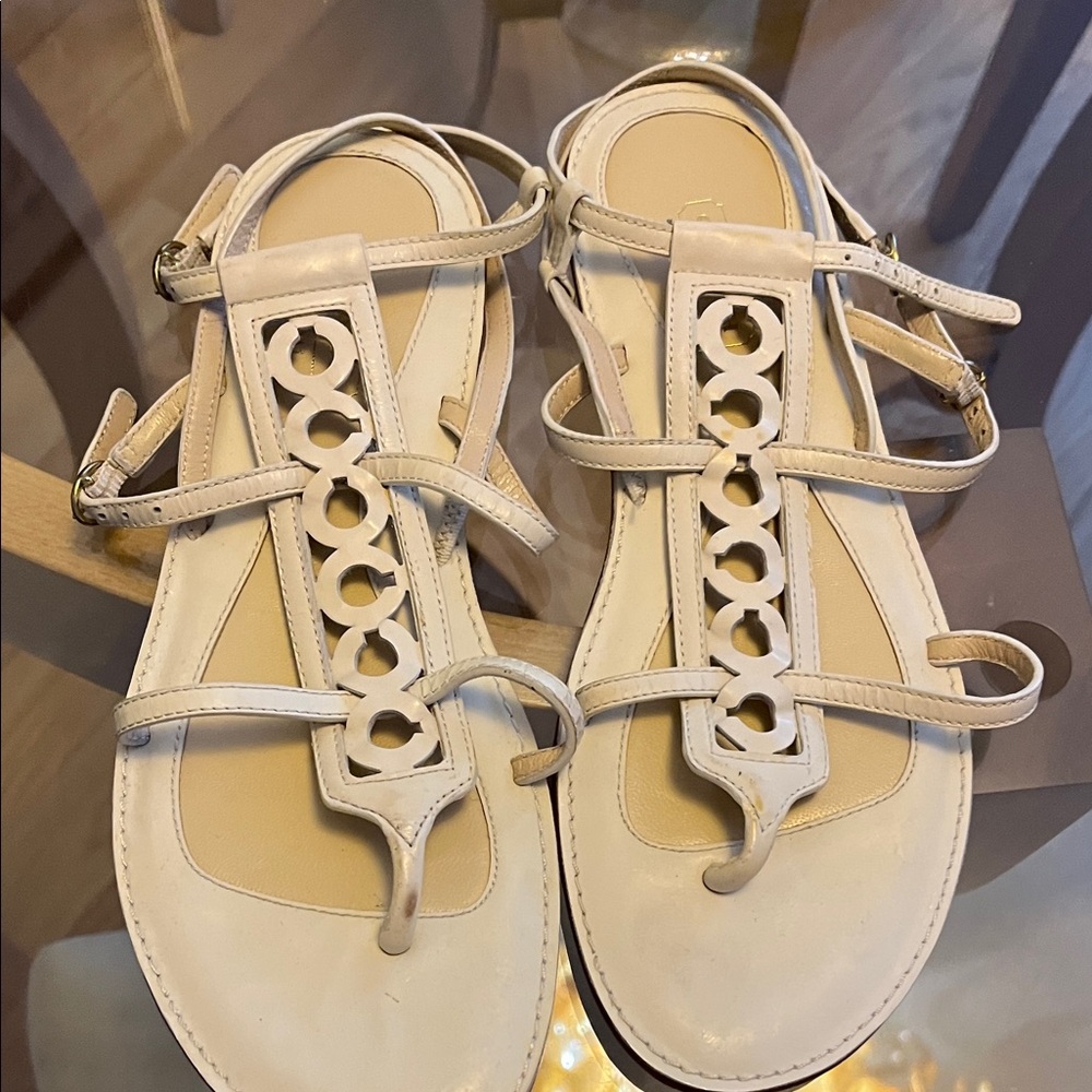Coach White Strappy Sandals